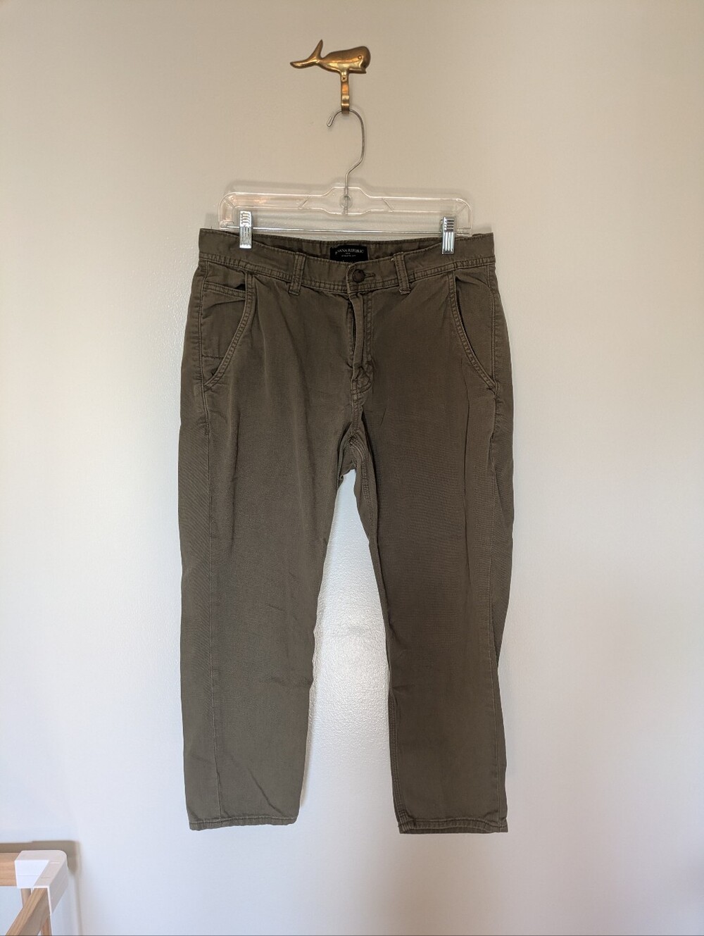 Banana Republic Pants Athletic Pants Cropped Length Green Surplus Twill 32x30